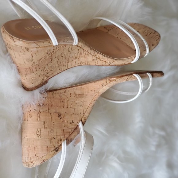 Clear White Plastic Wedge heels - Picture 8 of 9